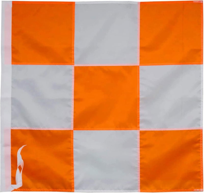 Omnisexual Heavy Duty Airport Flag Orange and White 36 x 36 Inch- Longest Lasting Oxford Nylon 210D | Airfield Vehicle Safety Flags Decoration Gift Yard House Banner - Image 1